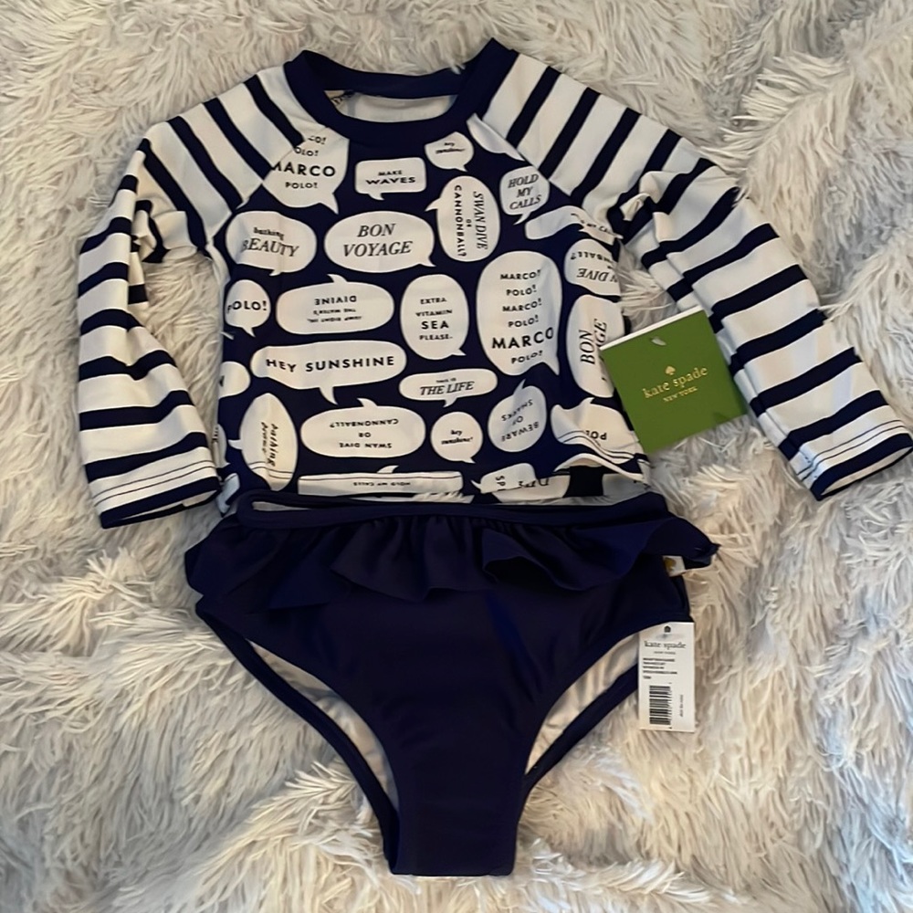 NWT Kate Spade “Speech Bubbles” Rashguard Swim Suit